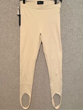 TEN by Babaton-Y2K-Cream Stirrup Leggings with High Waist